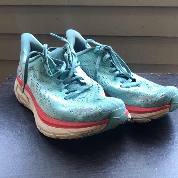 Hoka One One Clifton 8 Women’s Teal Blue FE1221C W Wide Running Sneakers 9D - Picture 11 of 14